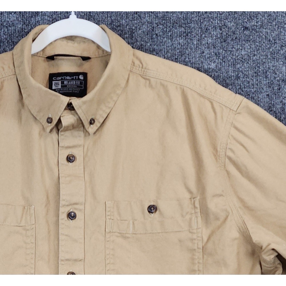 Carhartt‎ Rugged Flex Men's Workwear Gorpcore Utility Canvas Shirt Size 2XL Tall